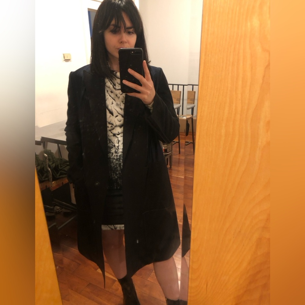 Edun designer women’s smoking jacket style trench
